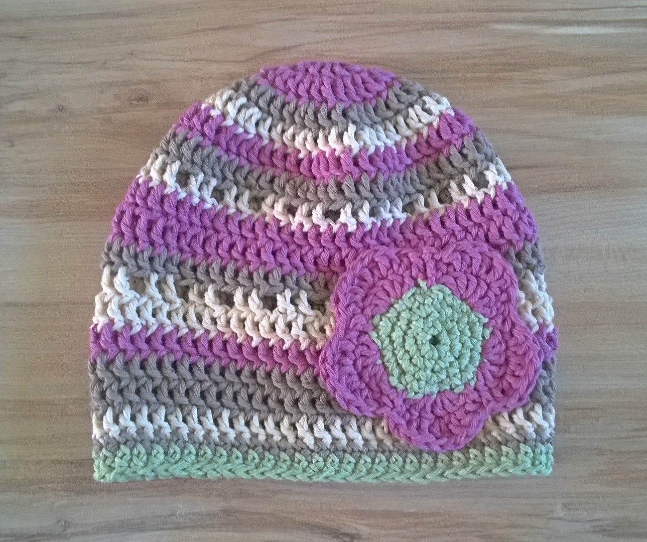 crochet hat flower